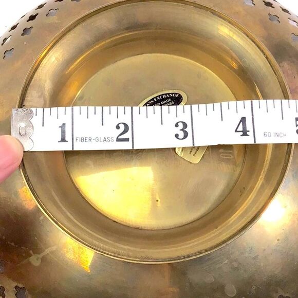 Cloisonné Decorative Floral Filigree Solid Brass Bowl - Picture 11 of 15